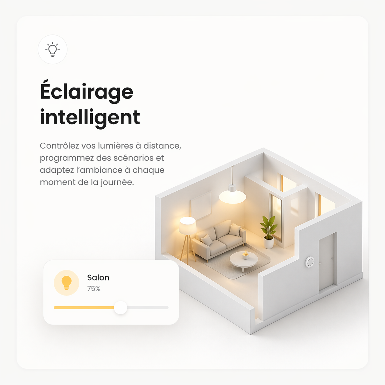 Interrupteur eclairage intelligent maison connectee