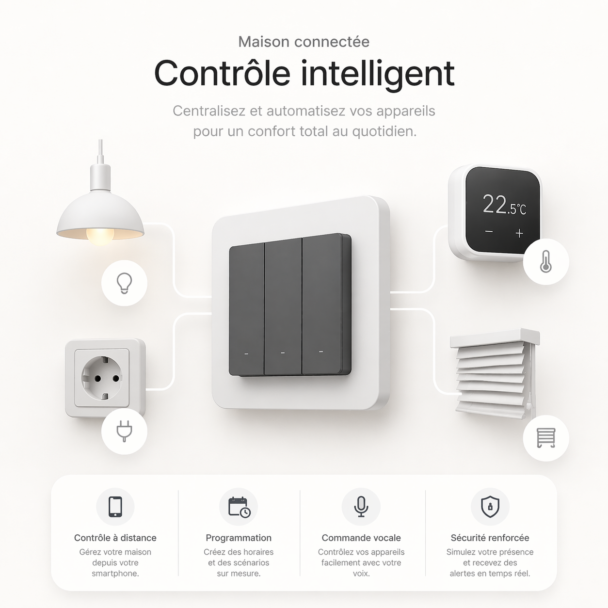 Interrupteur gris controle intelligent