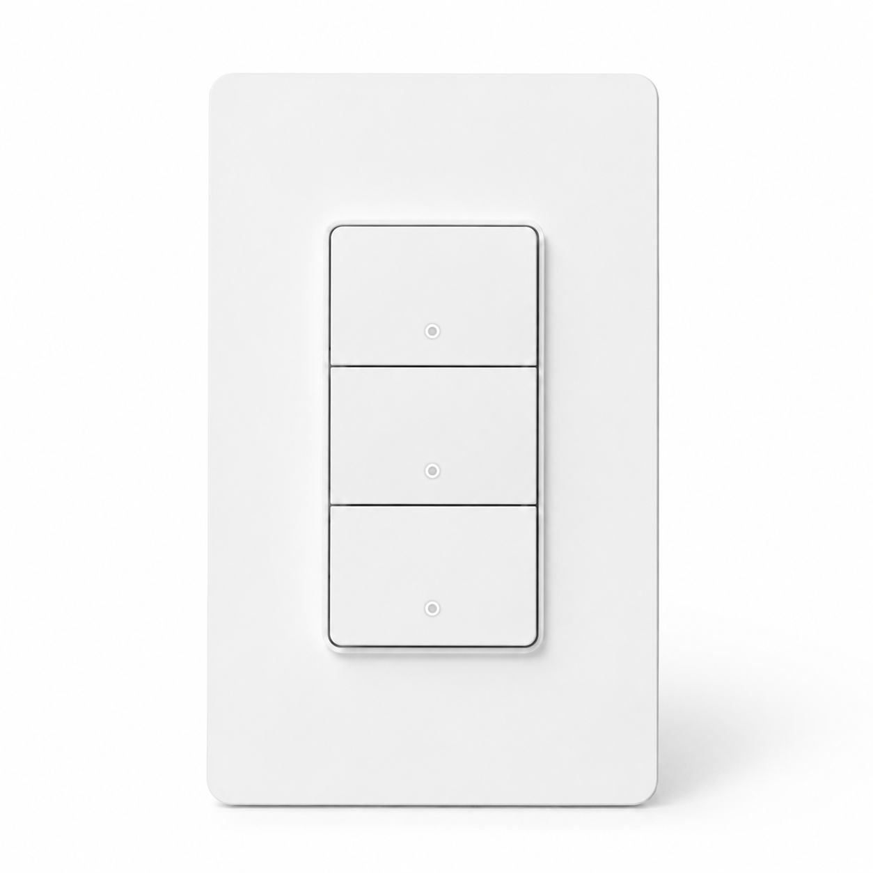 NéoPush Hybrid blanc quatre canaux pour commande d’éclairage WiFi et installation murale.
