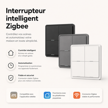NéoScene 4 Comfort présenté comme interrupteur intelligent ZigBee compatible maison connectée.