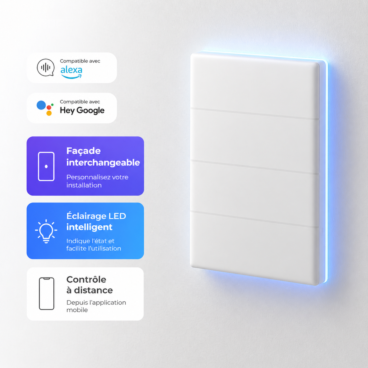 Interrupteur LED RGB compatible Alexa