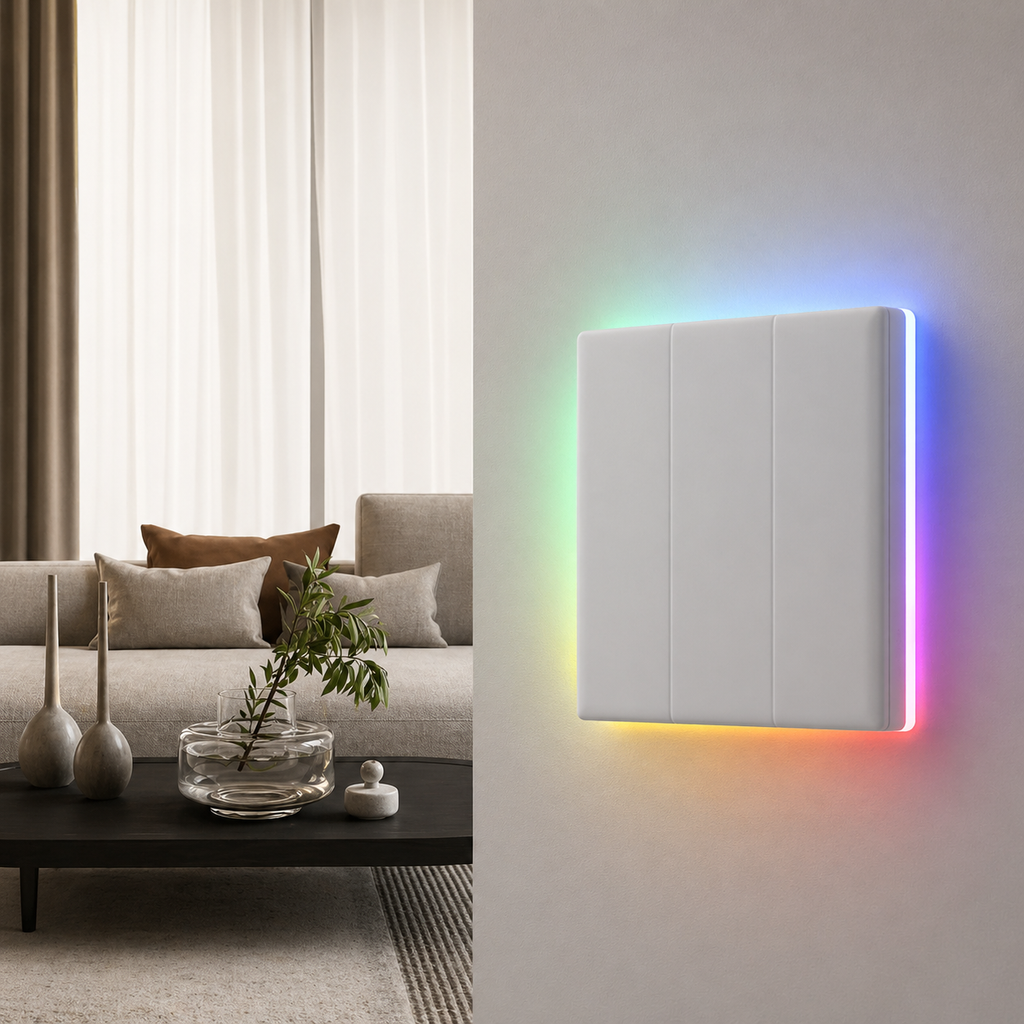Interrupteur LED RGB installe au salon