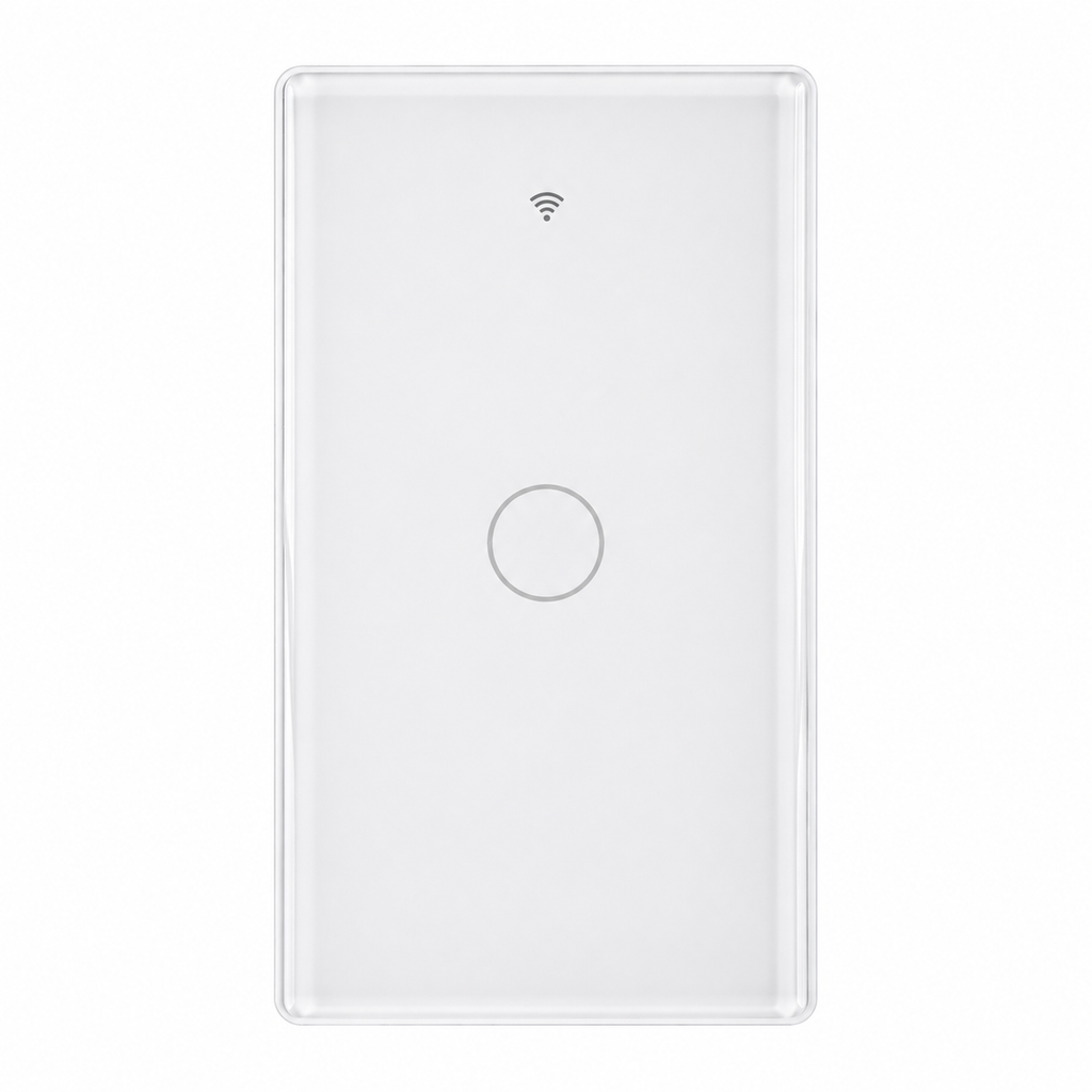 Interrupteur lumiere connecte blanc tactile a 2 boutons