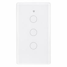 Interrupteur lumiere connecte blanc tactile a 3 boutons