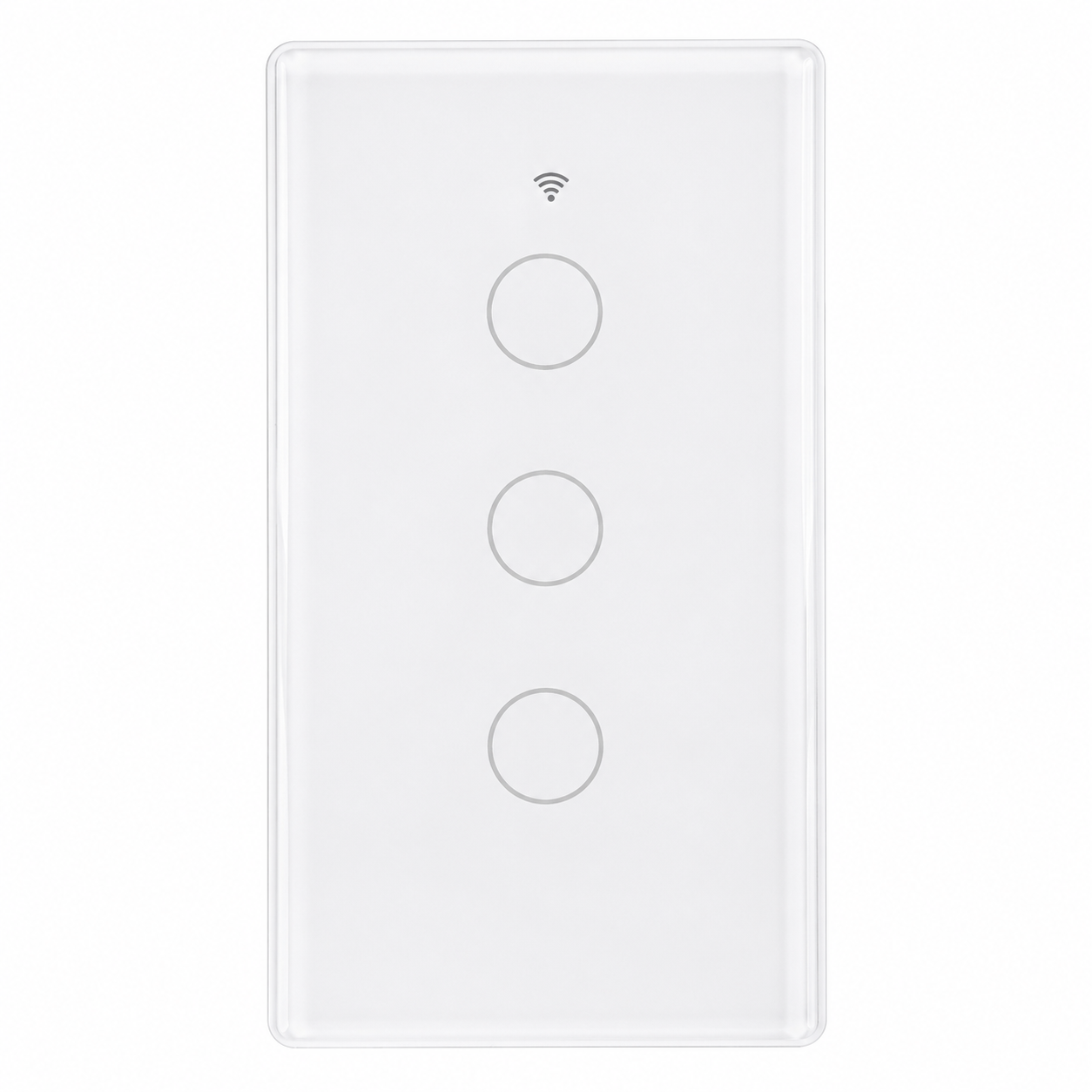 Interrupteur lumiere connecte blanc tactile a 3 boutons