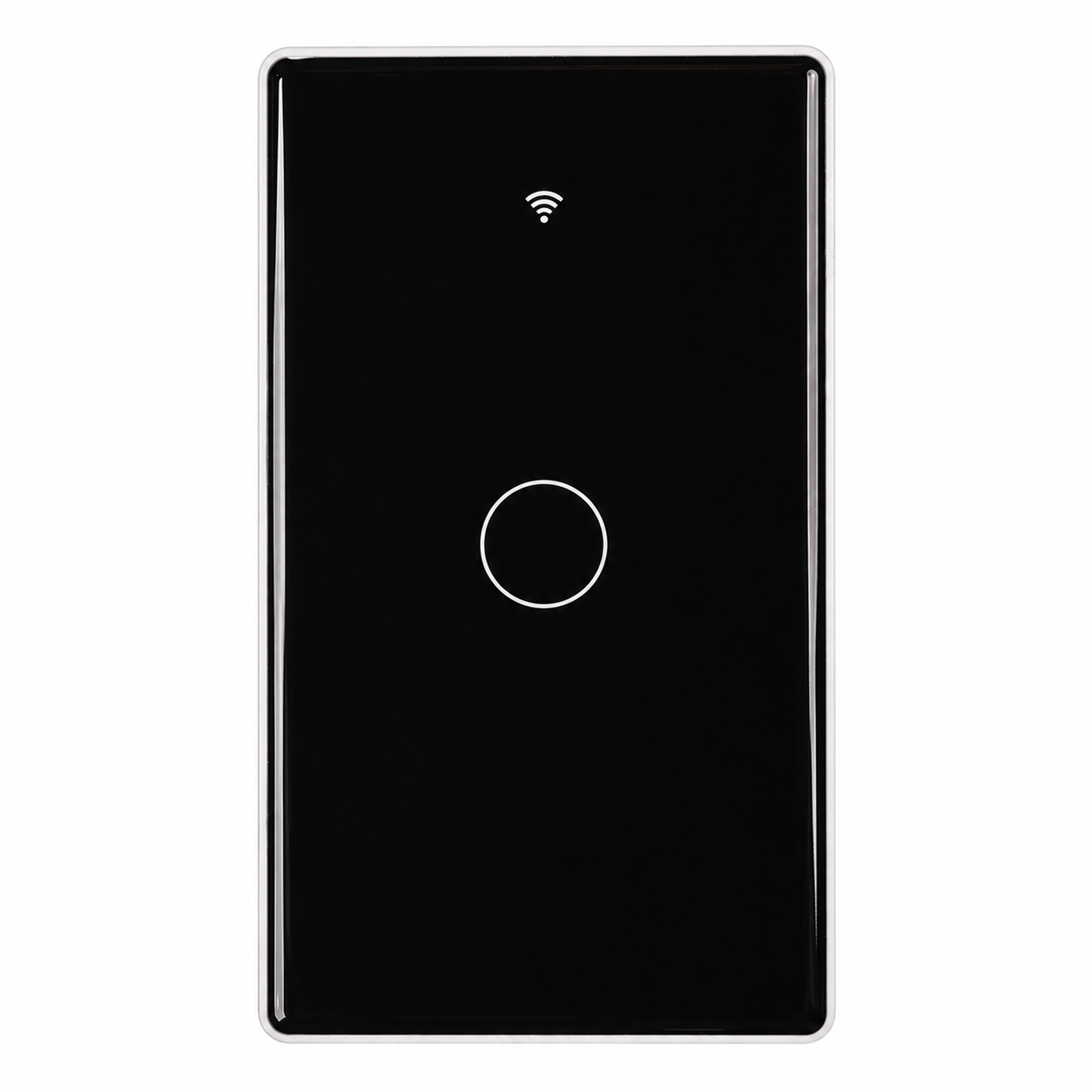 Interrupteur lumiere connecte noir tactile a 1 bouton