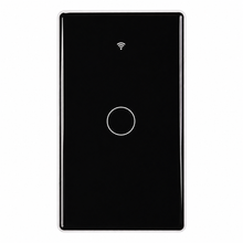 Interrupteur lumiere connecte noir tactile a 1 bouton