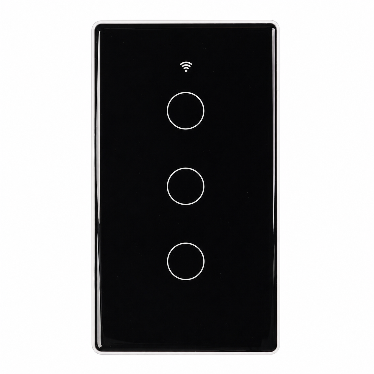 Interrupteur lumiere connecte noir tactile a 3 boutons