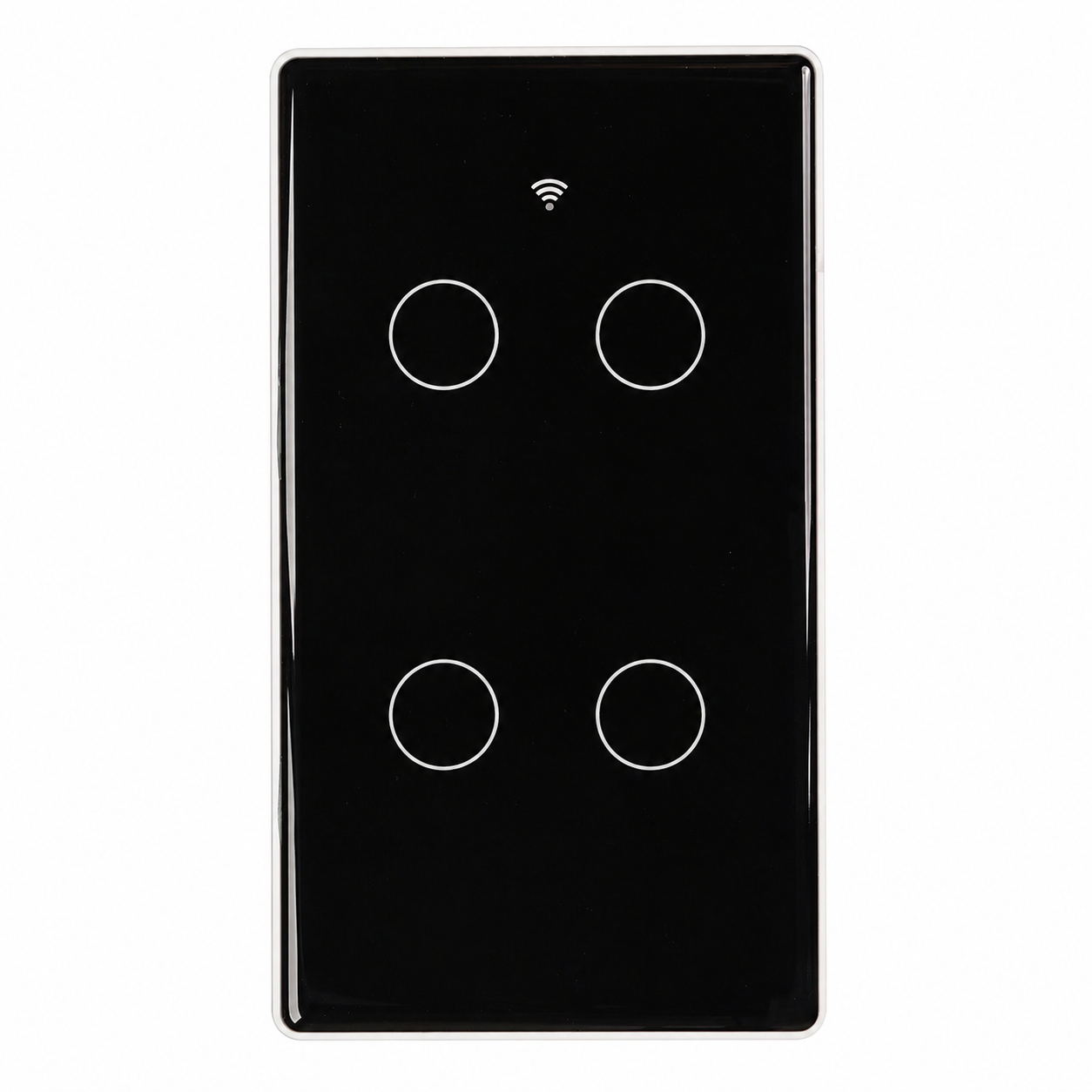 Interrupteur lumiere connecte noir tactile a 4 boutons