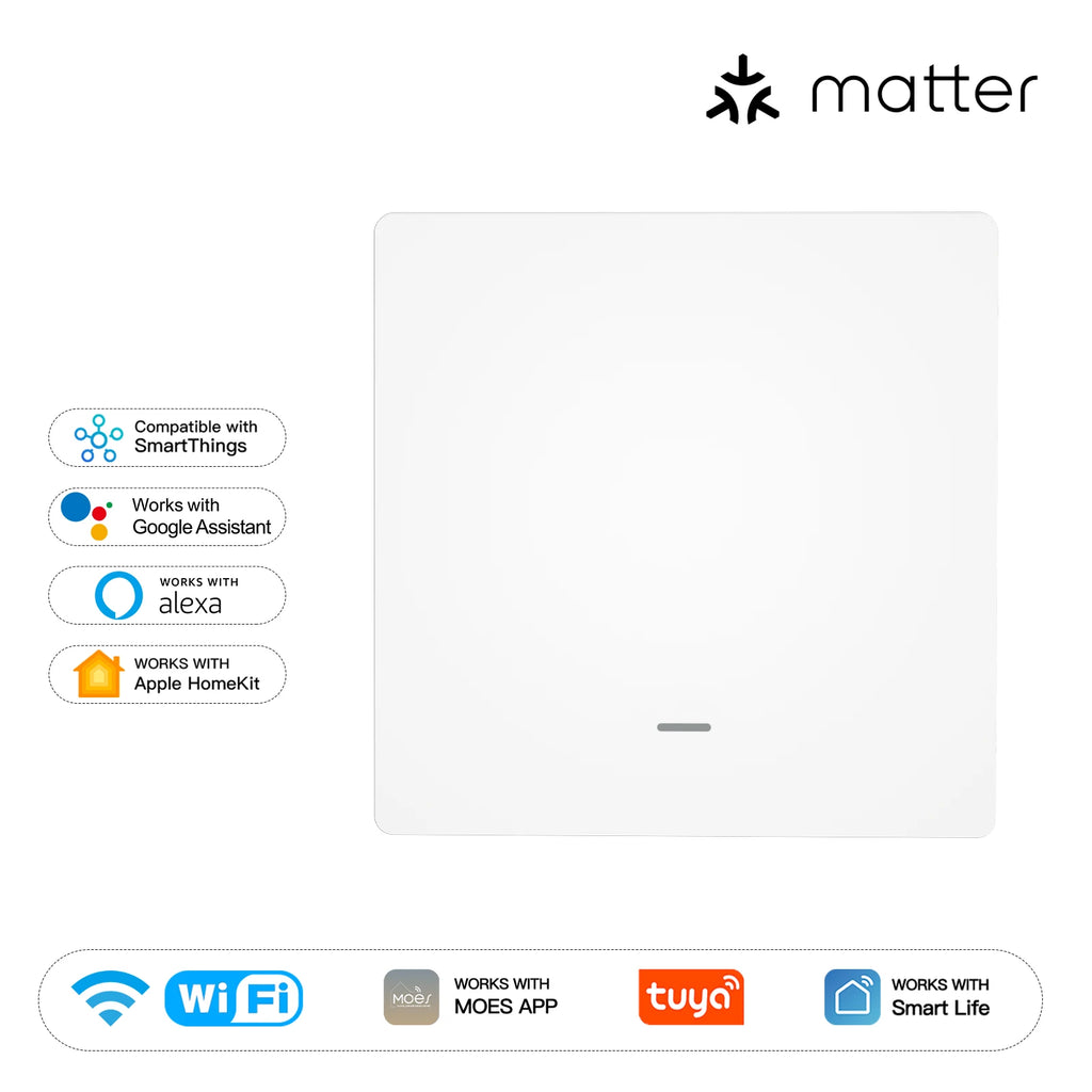NéoMatter Comfort EU blanc un canal avec bouton mural minimaliste.