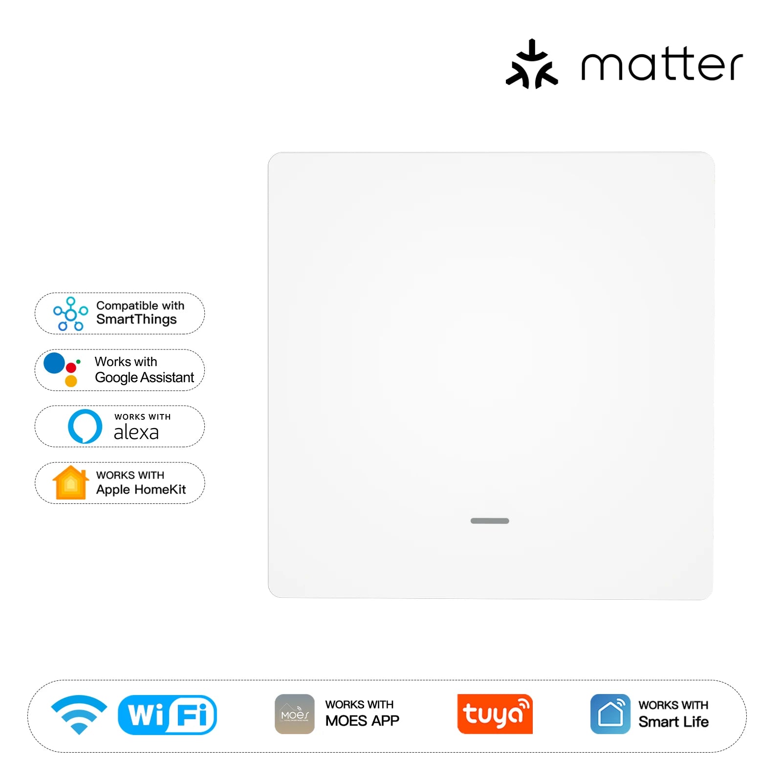 NéoMatter Comfort EU blanc un canal avec bouton mural minimaliste.