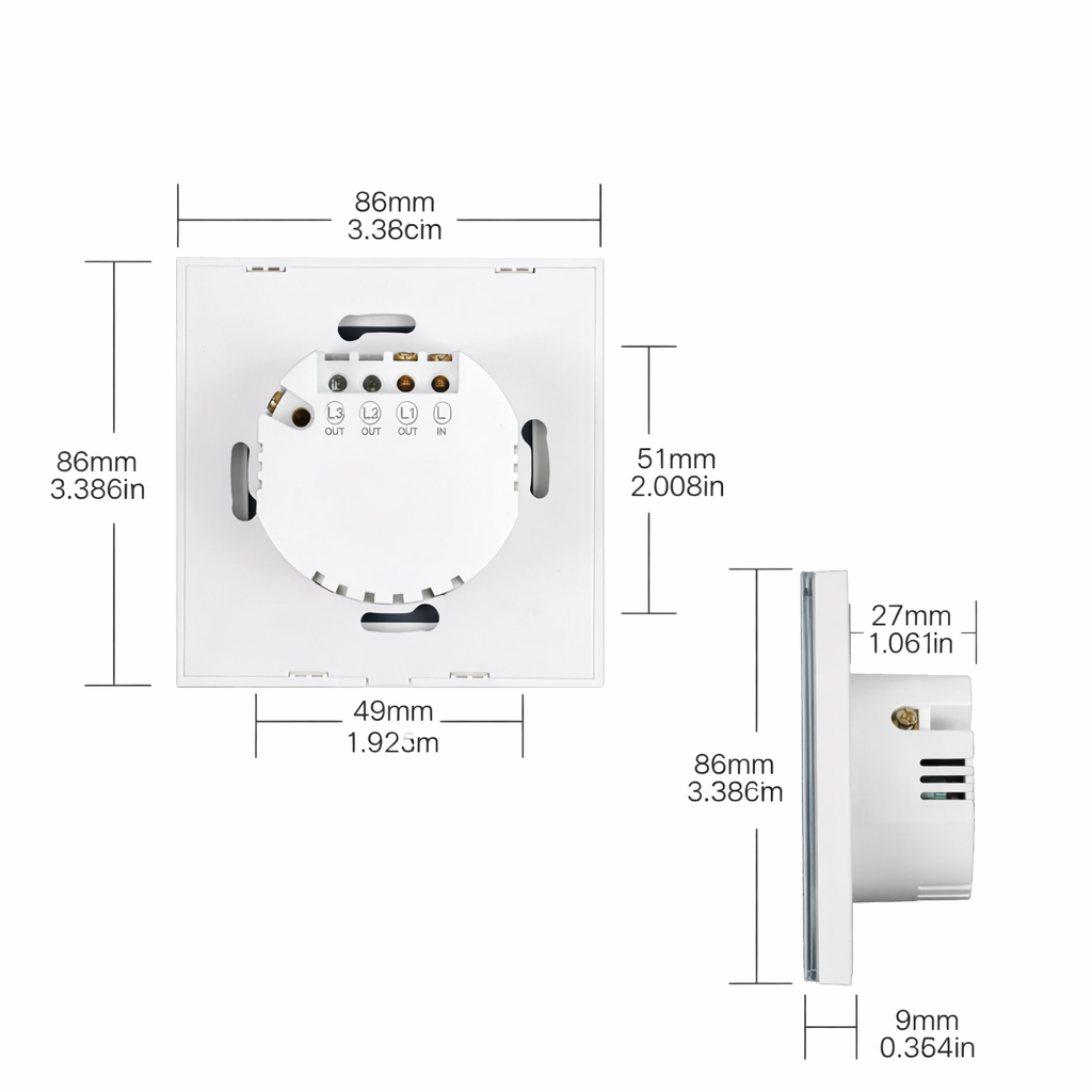 Interrupteur Matter dimensions module