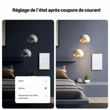 Interrupteur Matter reglage apres coupure courant