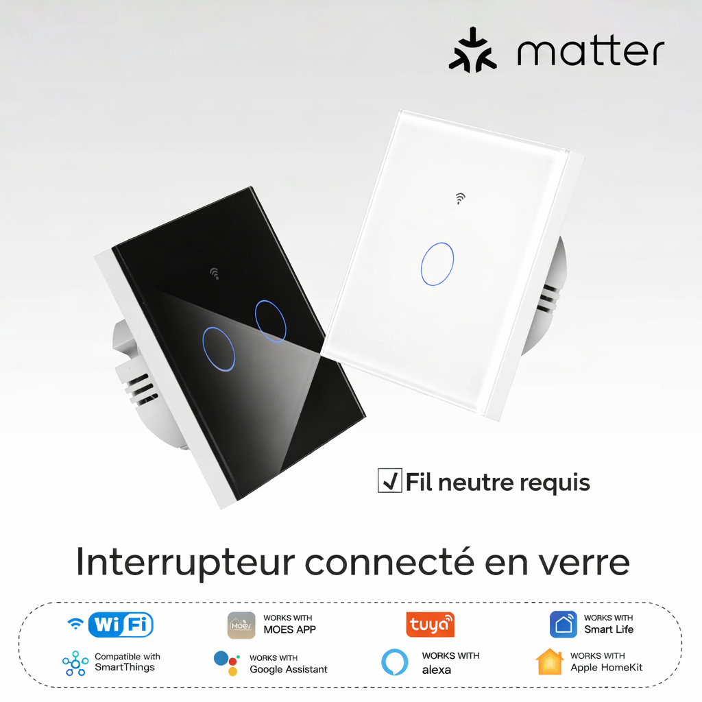 Interrupteur Matter en verre pack
