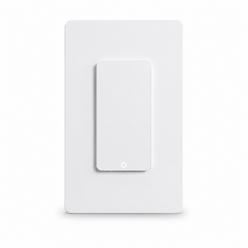 Interrupteur mural intelligent Wi-Fi US 1 touche sur fond blanc