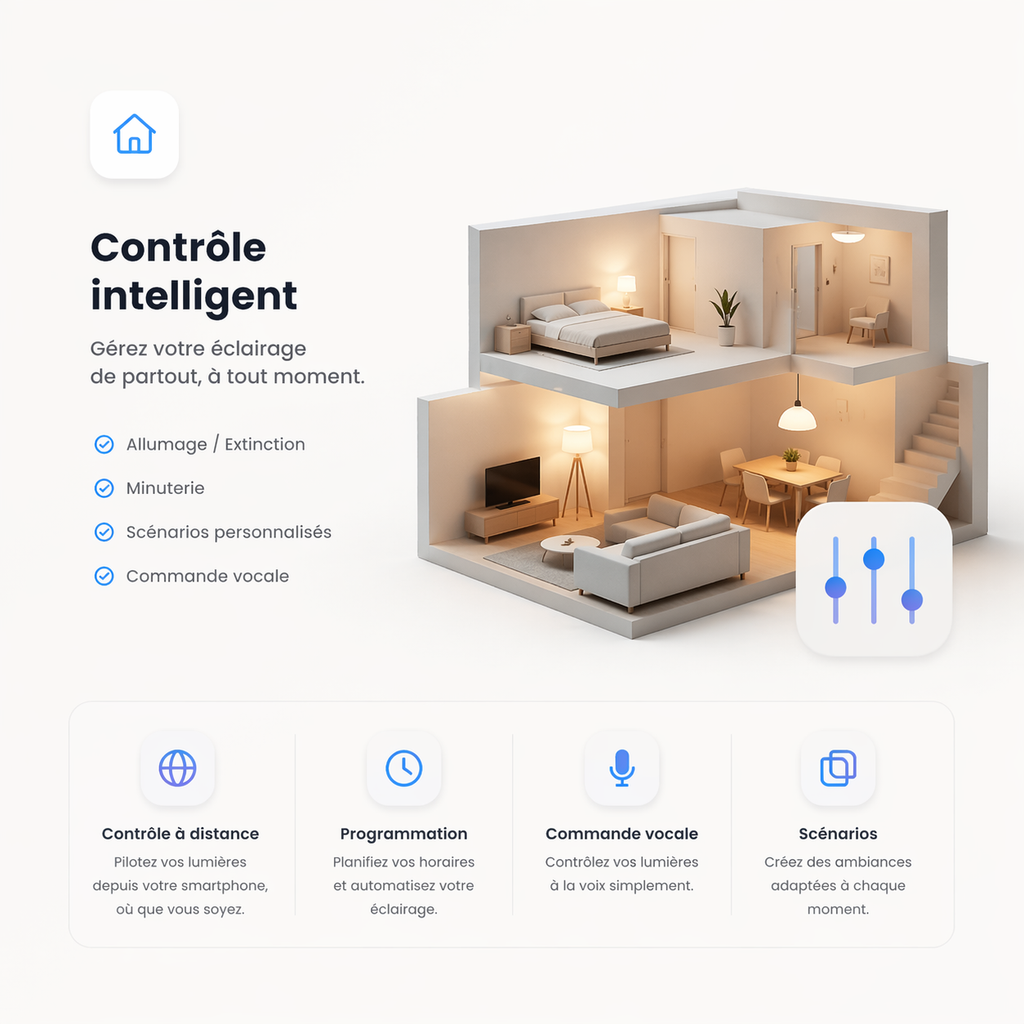 Interrupteur RGB controle intelligent maison