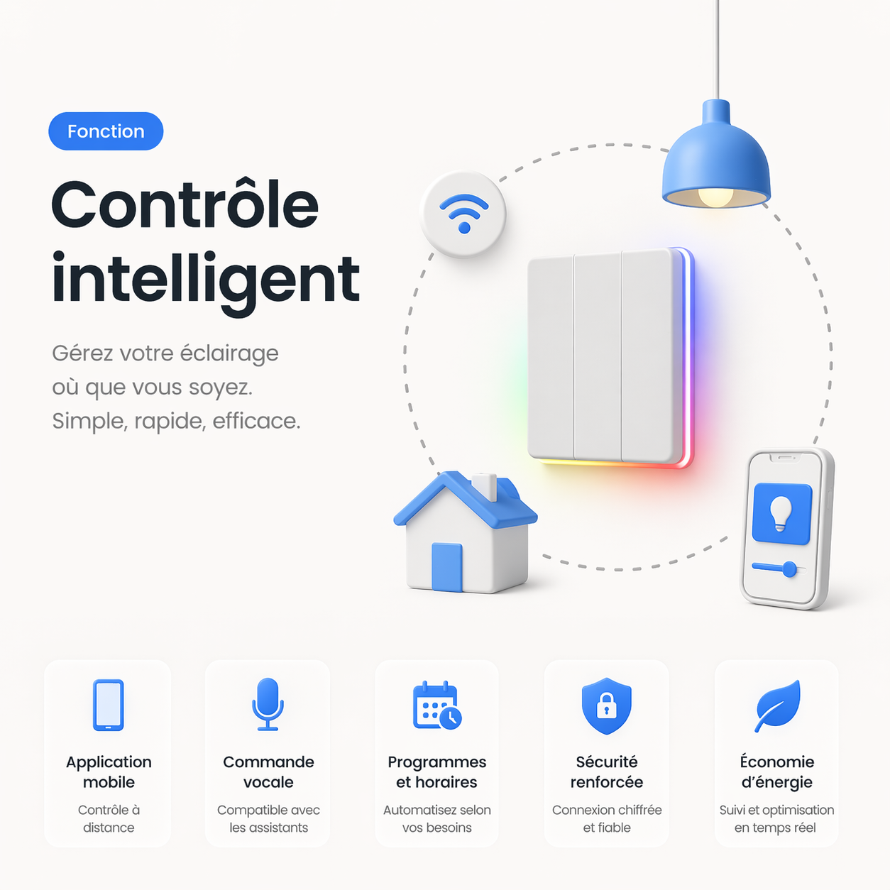 Interrupteur RGB controle intelligent