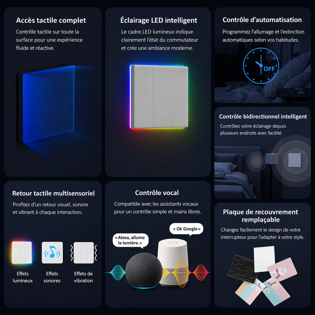 Interrupteur RGB fonctions LED intelligentes