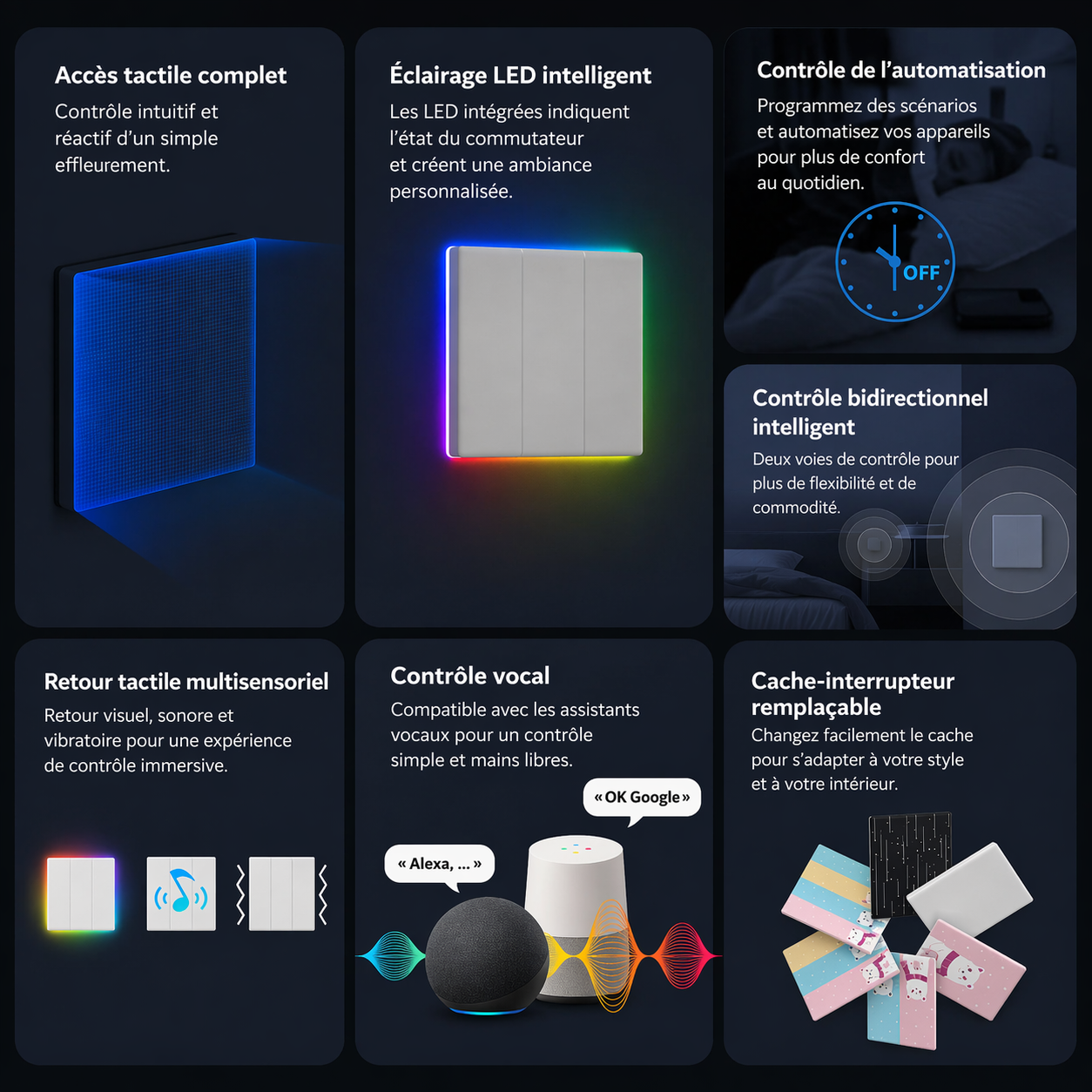 Interrupteur RGB fonctions intelligentes