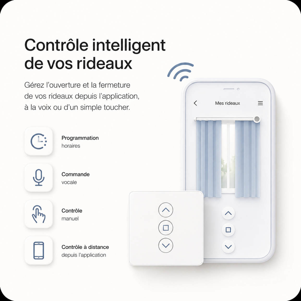 Interrupteur rideau avec application