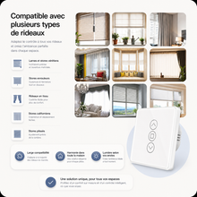 Interrupteur rideau connecte compatible avec plusieurs types de rideaux