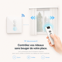 Interrupteur rideau Zigbee, controle volets avec telecommande RF.