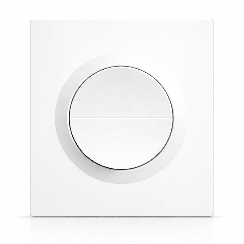 Interrupteur rond blanc vue face