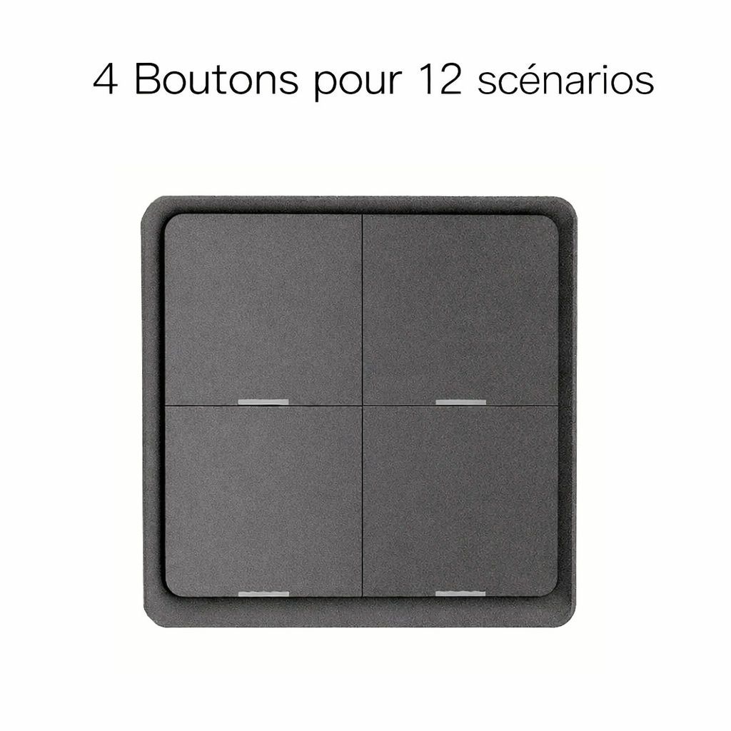 Interrupteur scene noir quatre boutons