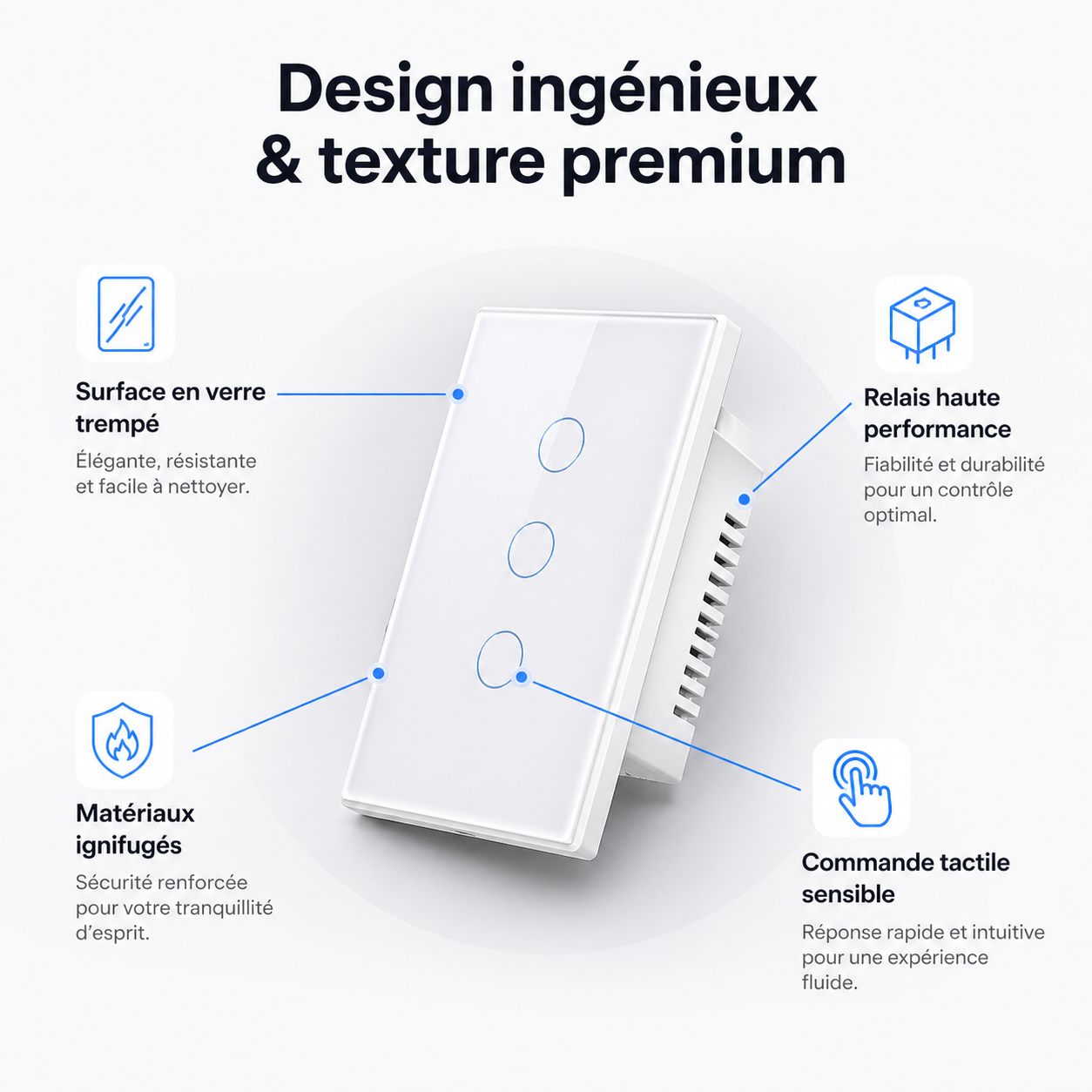 Design premium interrupteur tactile