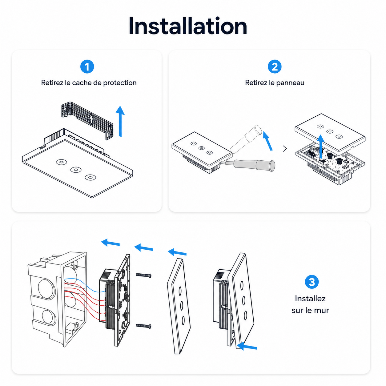 Installation interrupteur tactile