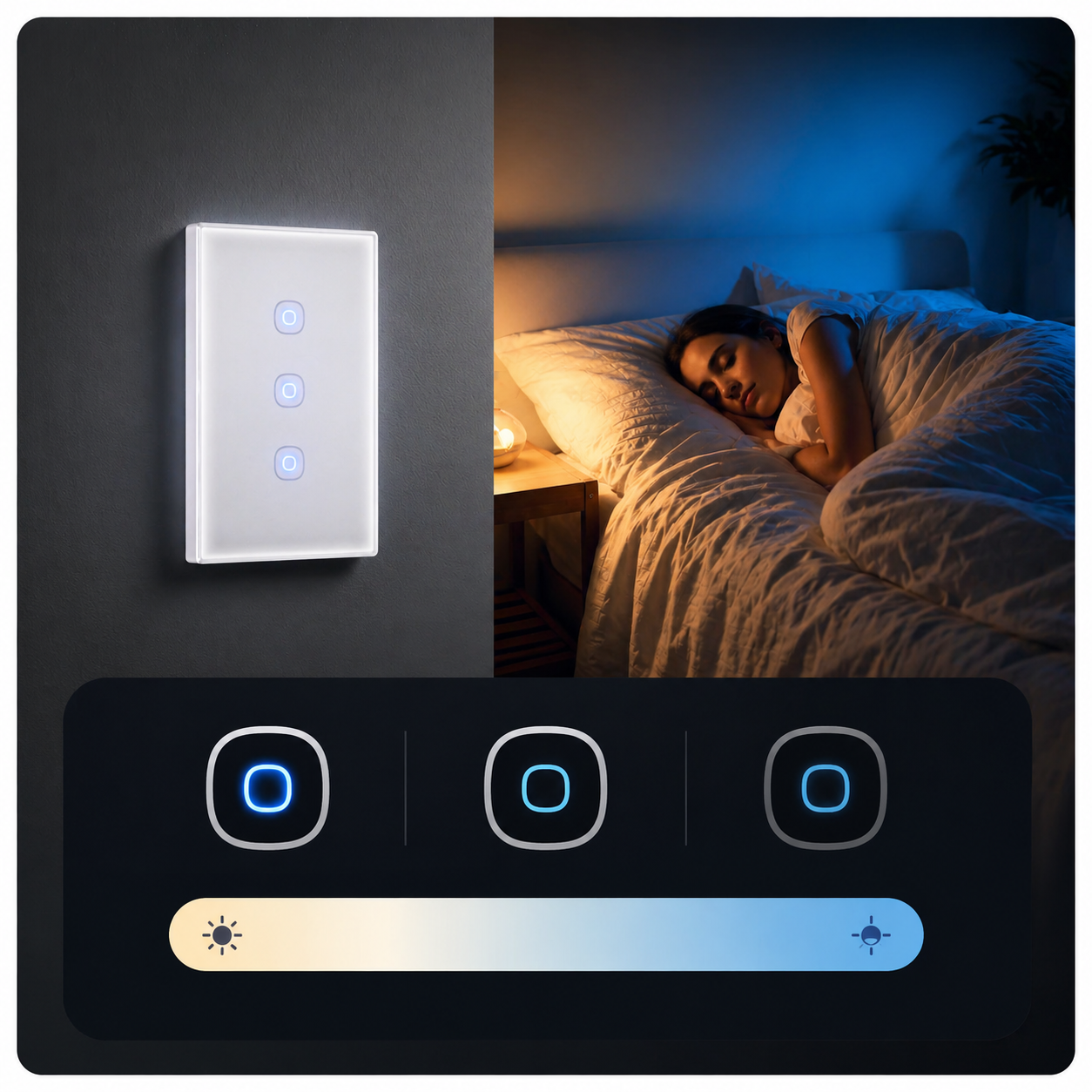 LED reglable interrupteur tactile