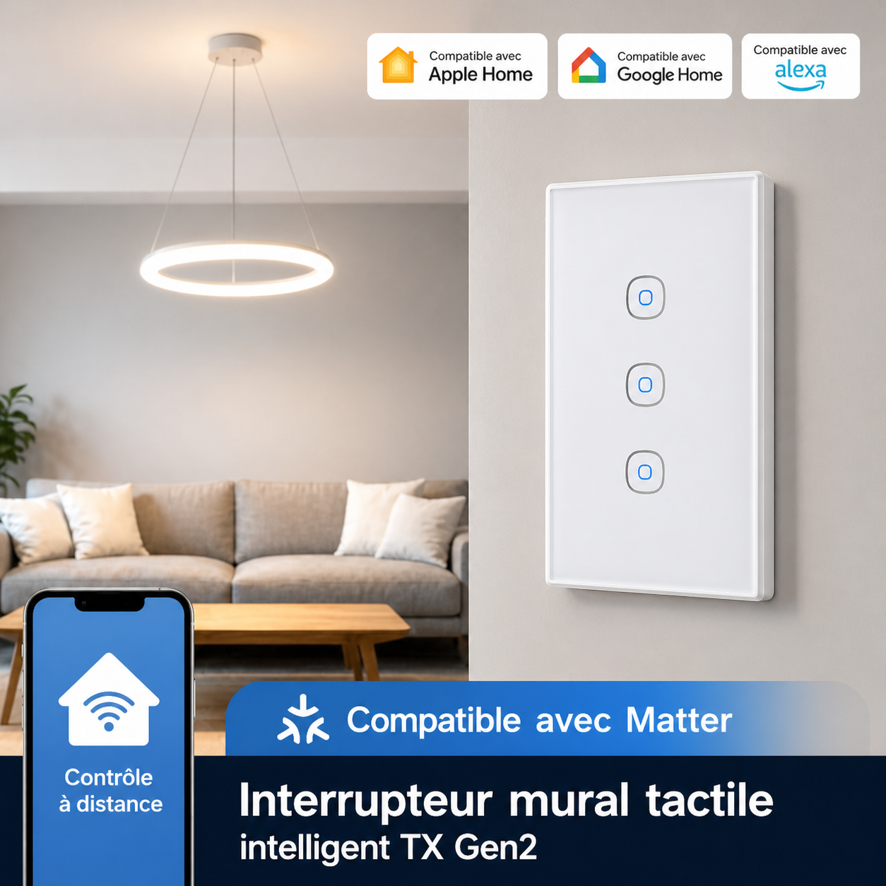 Interrupteur mural tactile TX Gen2