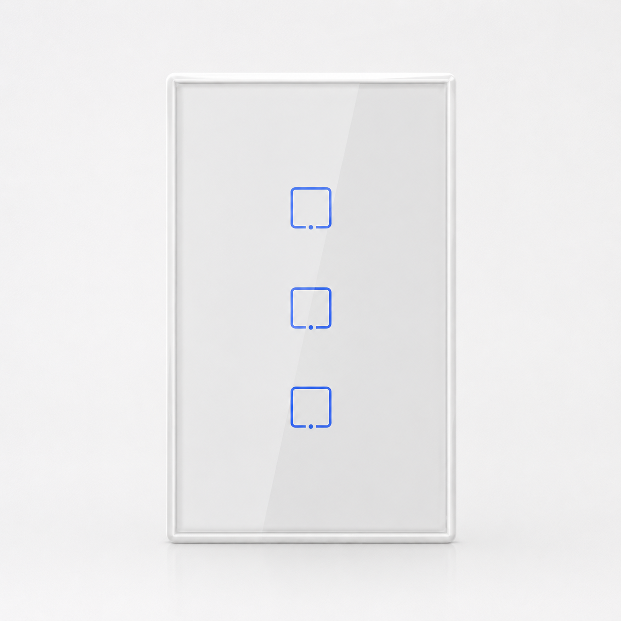 Détail du bouton tactile en verre du NéoTouch Glass T2 Pro.