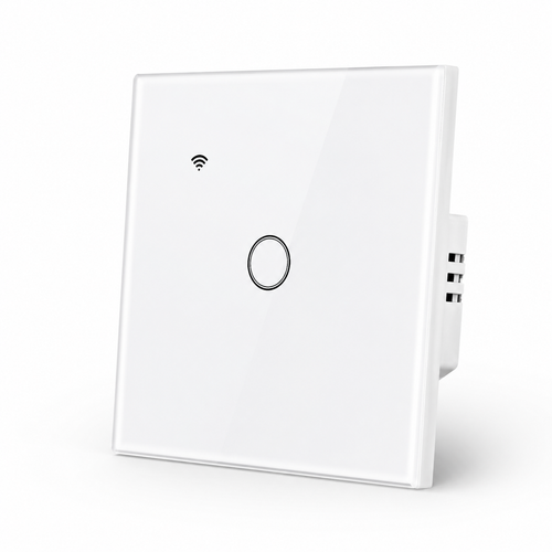 NéoGlass Lite Comfort blanc tactile sans fil neutre pour commande murale WiFi.
