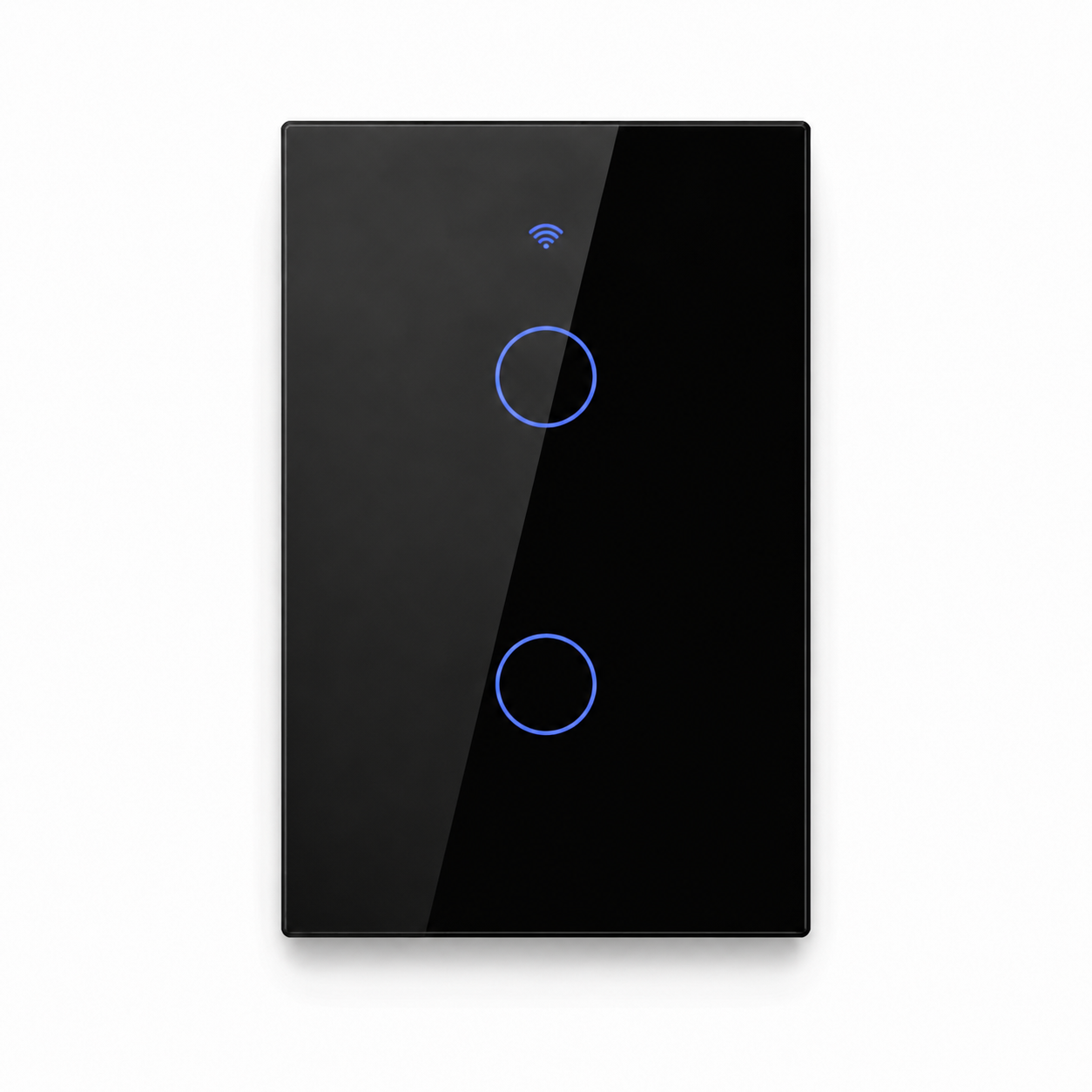 Détail de la finition noire du NéoGlass Switch Comfort ZigBee.