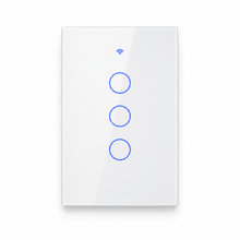 NéoGlass Switch Comfort noir trois canaux avec commandes tactiles ZigBee.