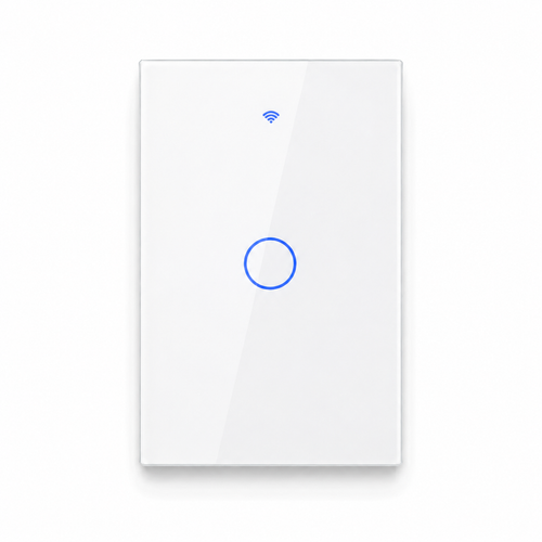 NéoGlass Switch Comfort noir un canal avec façade tactile en verre.