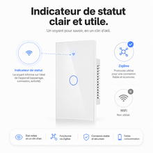 NéoGlass Switch Comfort or deux canaux pour éclairage ZigBee.