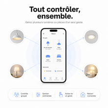 NéoGlass Switch Comfort or pour scènes intelligentes et éclairage ZigBee connecté.