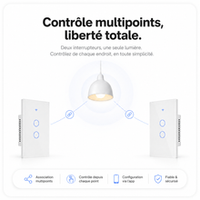 NéoGlass Switch Comfort or trois canaux avec commandes tactiles.