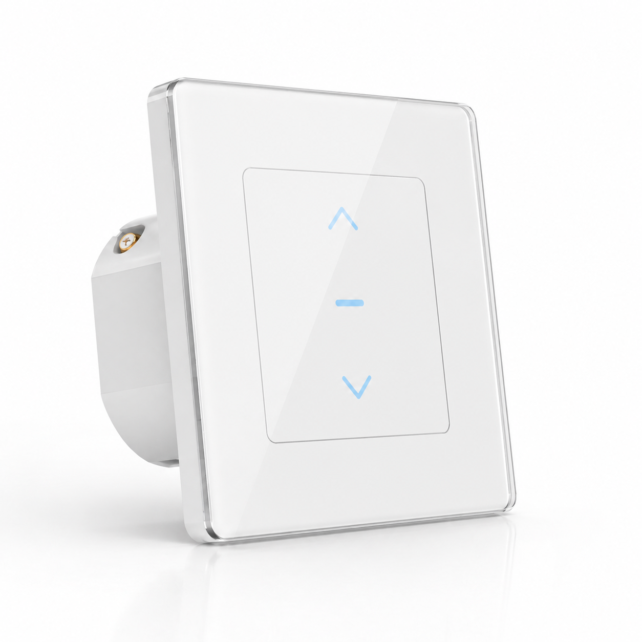 Interrupteur volet connecte blanc avec facade tactile.