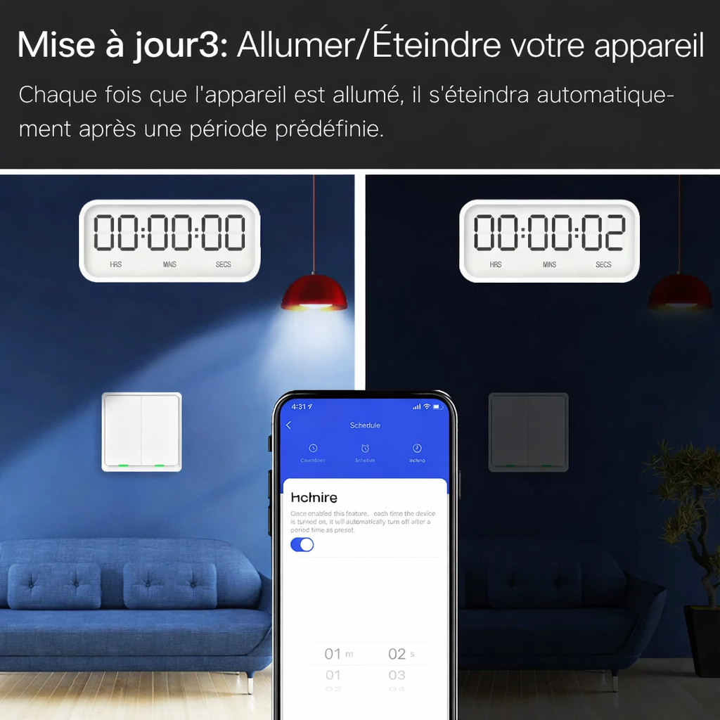 Interrupteur volet mise a jour allumer eteindre