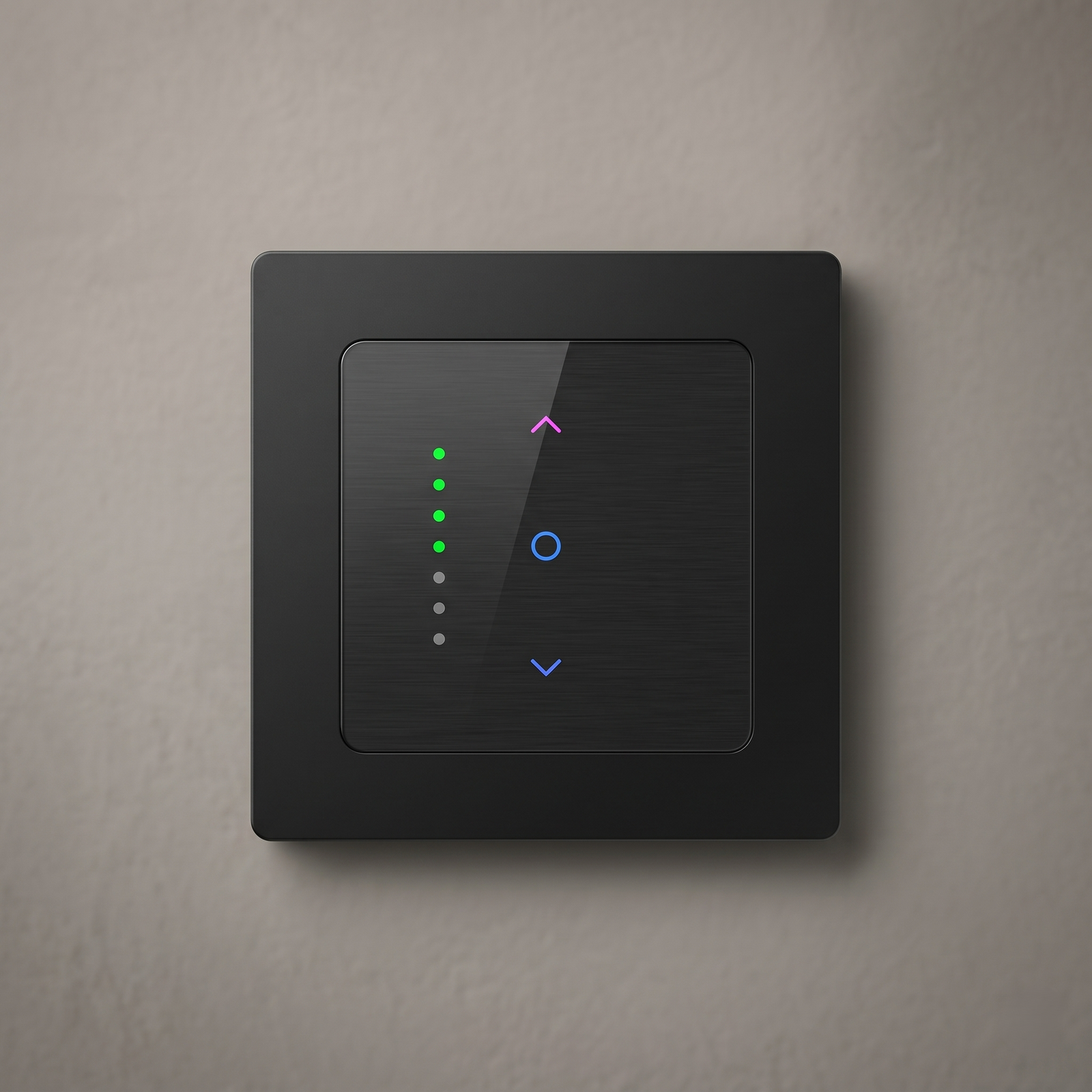 Interrupteur volet Noir Absolu mural avec LED NéoGrid Essential.