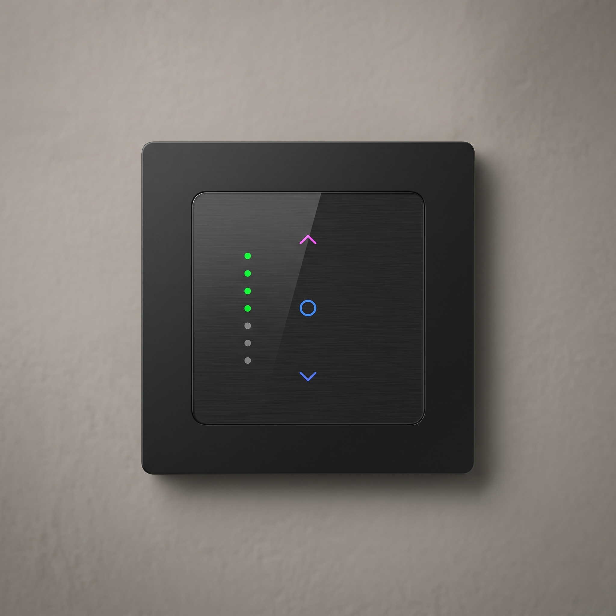 Interrupteur volet Noir Absolu mural avec LED NéoGrid Essential.