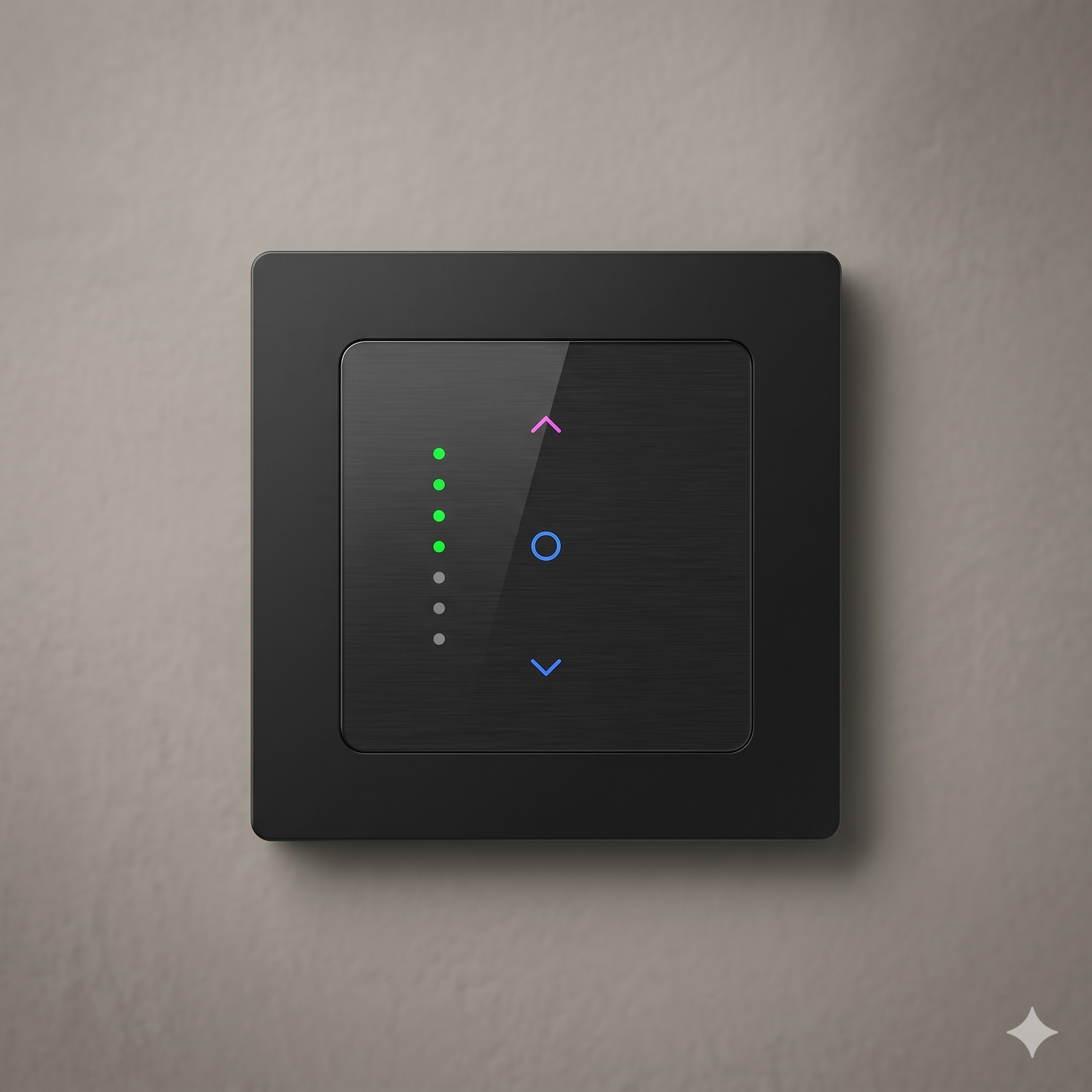 Interrupteur volet Noir Absolu avec voyants lumineux NéoGrid Essential.
