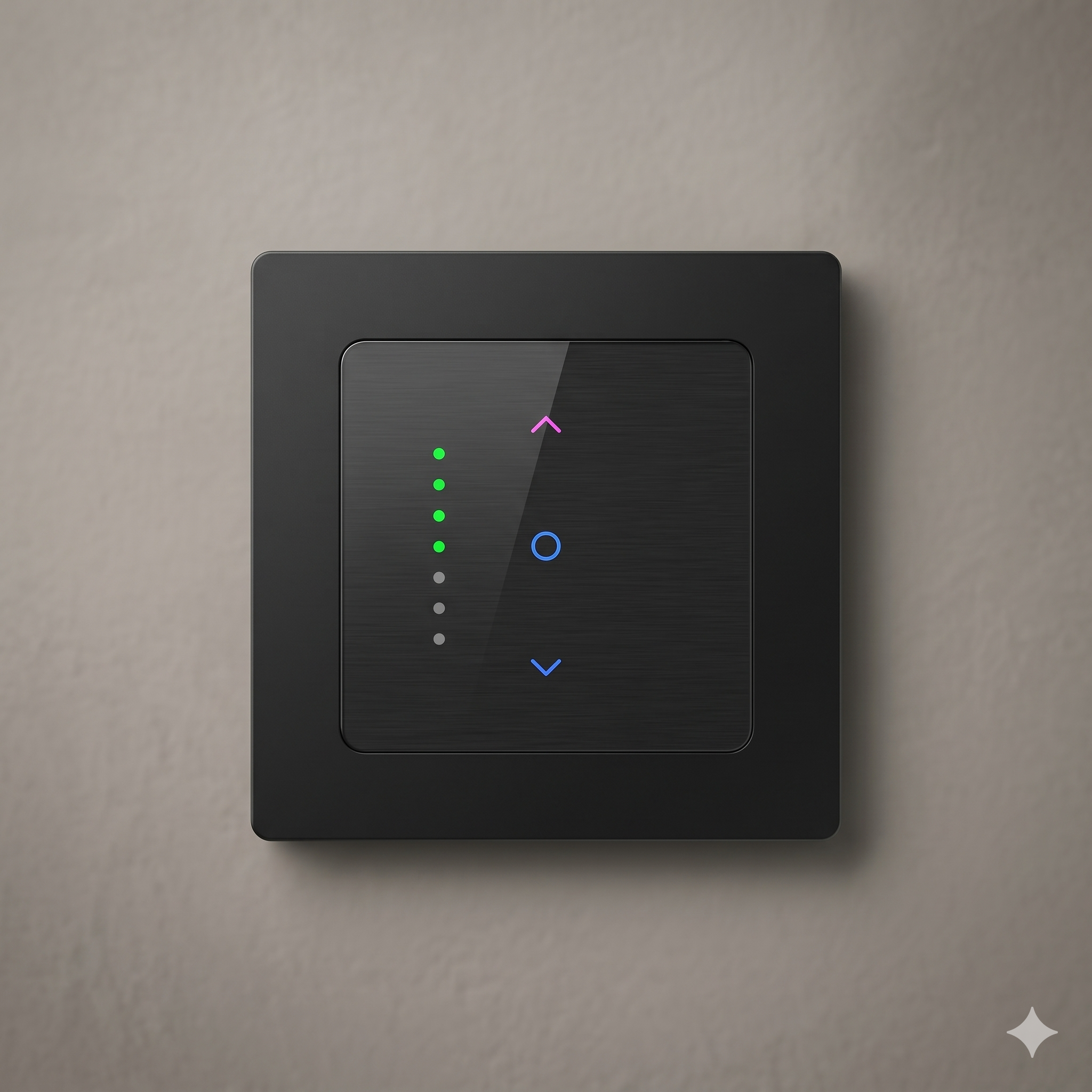 Interrupteur volet Noir Absolu avec voyants lumineux NéoGrid Essential.