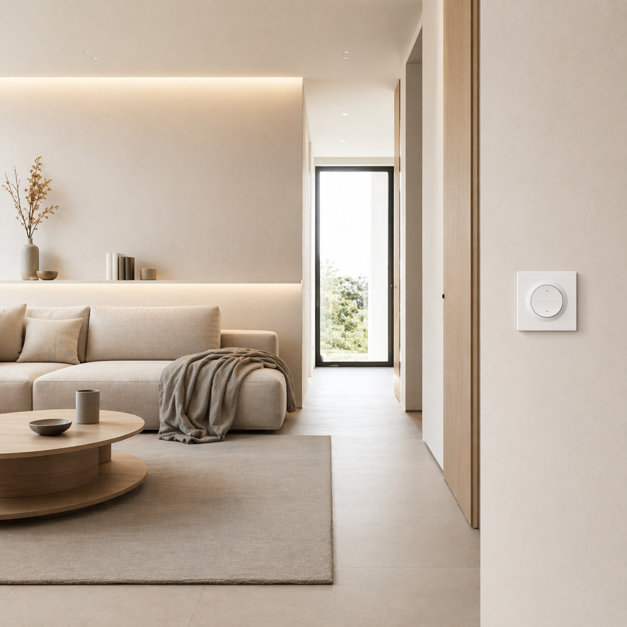 Interrupteur volet rond dans chambre