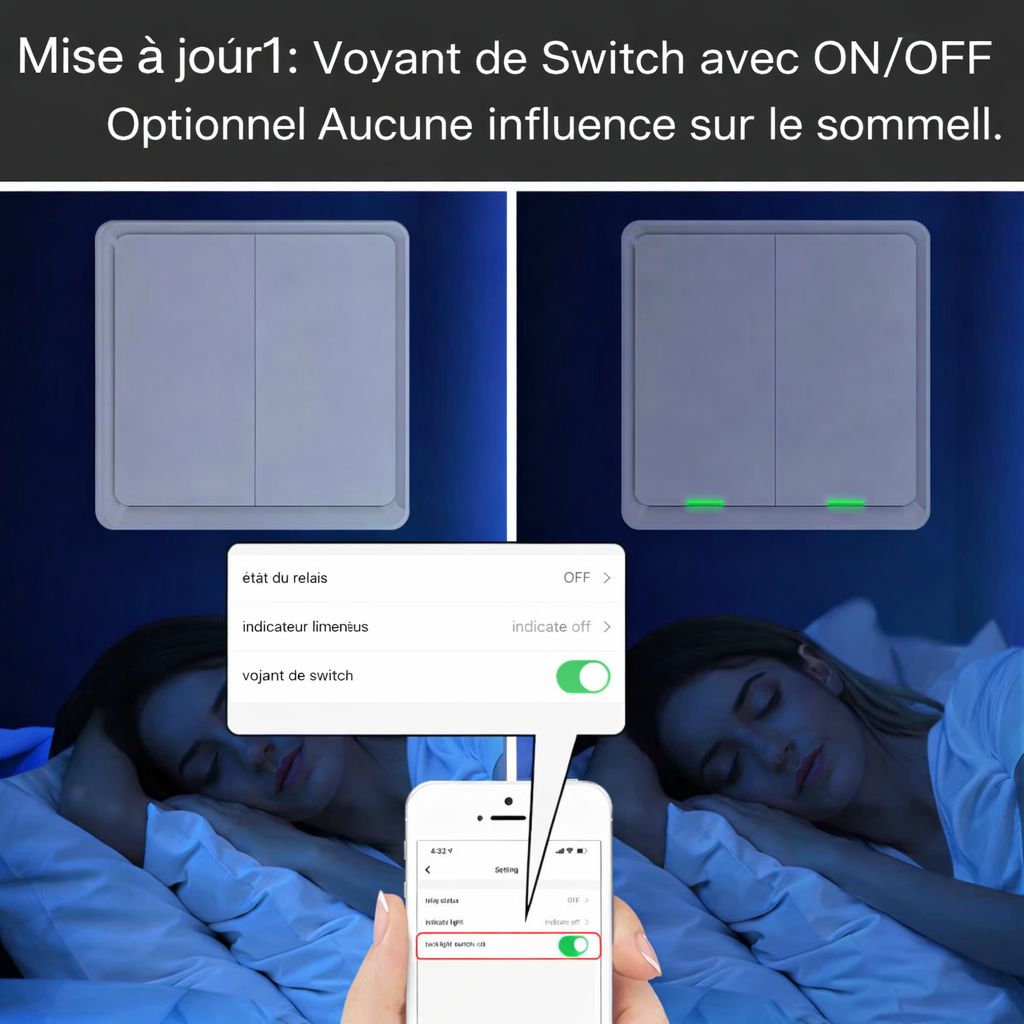 Interrupteur volet voyant switch on off