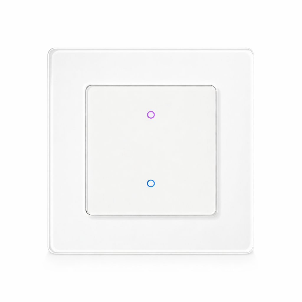 Interrupteur Wi-Fi Blanc Pur à deux canaux NéoGrid Essential.