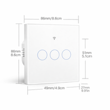 Interrupteur WiFi dimensions trois touches